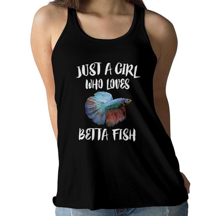 Just A Girl Who Loves Betta Fish Animal Gift Women Flowy Tank