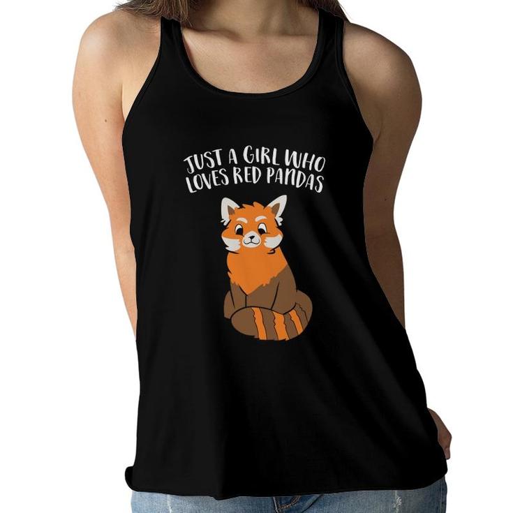 Just A Girl Who Loves Red Pandas  Women Flowy Tank