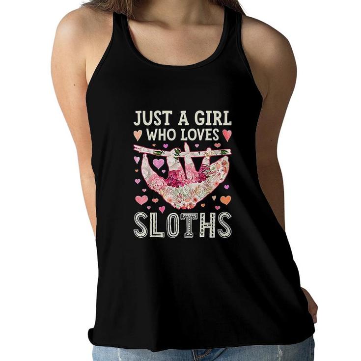 Just A Girl Who Loves Sloths Women Flowy Tank