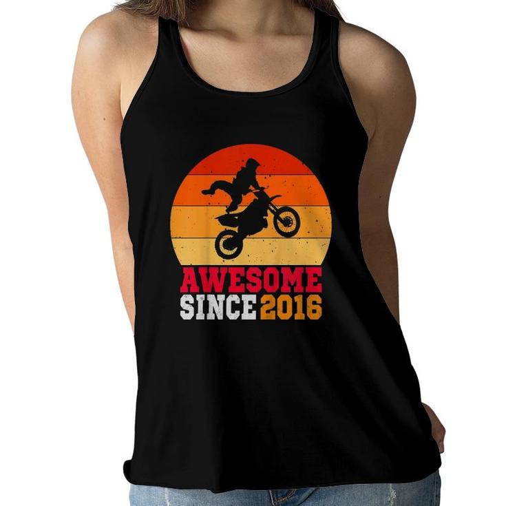 Kids 5Th Birthday Dirt Bike 5 Years Old Vintage Retro Motocross Women Flowy Tank