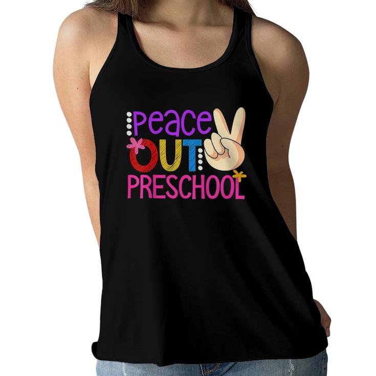 Kids Kids Peace Out Preschool Class Of 2021 Graduation Funny Women Flowy Tank
