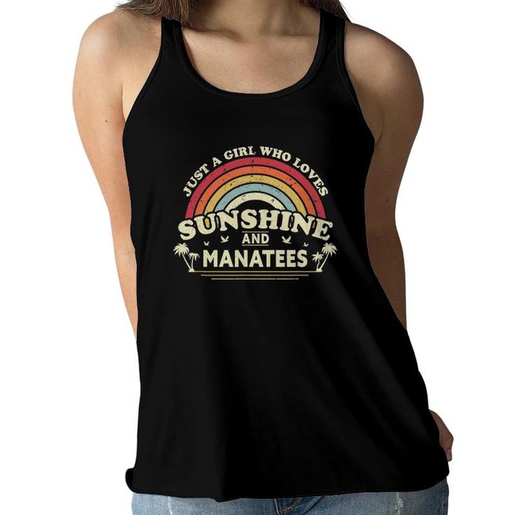 Manatee  Just A Girl Who Loves Sunshine And Manatees Women Flowy Tank