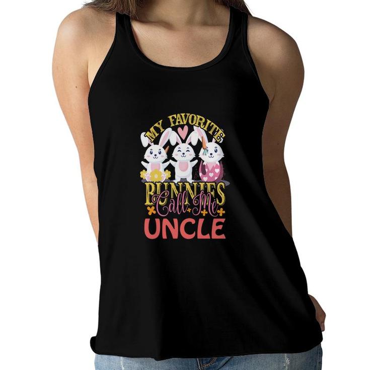 my favorite bunnies call me Uncle-01 Women Flowy Tank