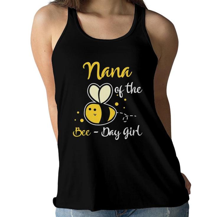 Nana Of The Bee Day Girl Birthday Party Women Flowy Tank