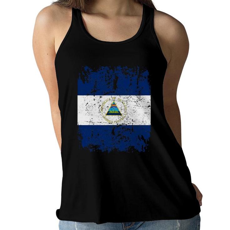 Nicaragua Flag Vintage Men Women Kids Nicaragua Women Flowy Tank