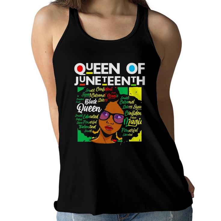 Queen Of Juneteenth Black Girl Magic Melanin Women Girls Women Flowy Tank