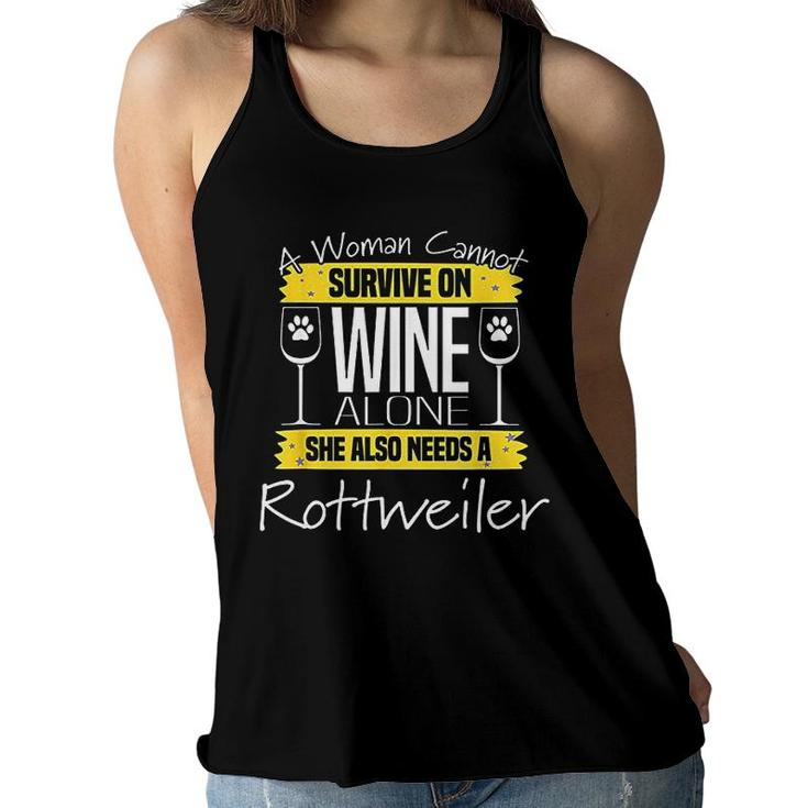 Rottweiler Dog  Funny Gift for Rottweiler Moms Mothers Day Women Flowy Tank