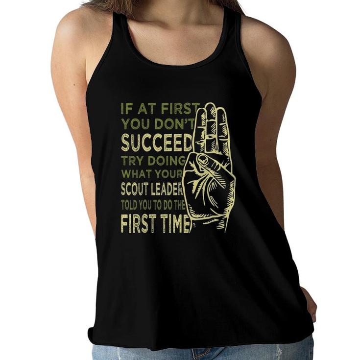 Scout Leader Camping Boy Hiking Scouting Funny Outdoors Women Flowy Tank