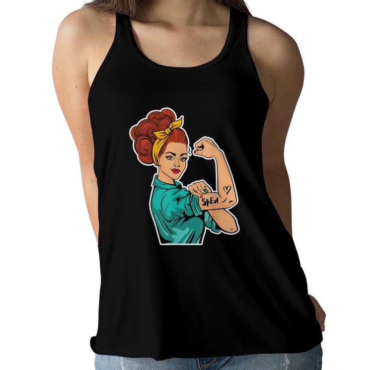 Sped Special Education Strong Girl Women Flowy Tank