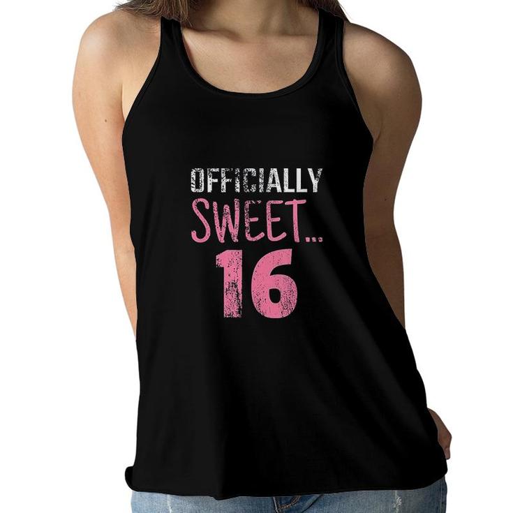 Sweet 16 Gift 16th Birthday Present 16 Year Old Women Flowy Tank