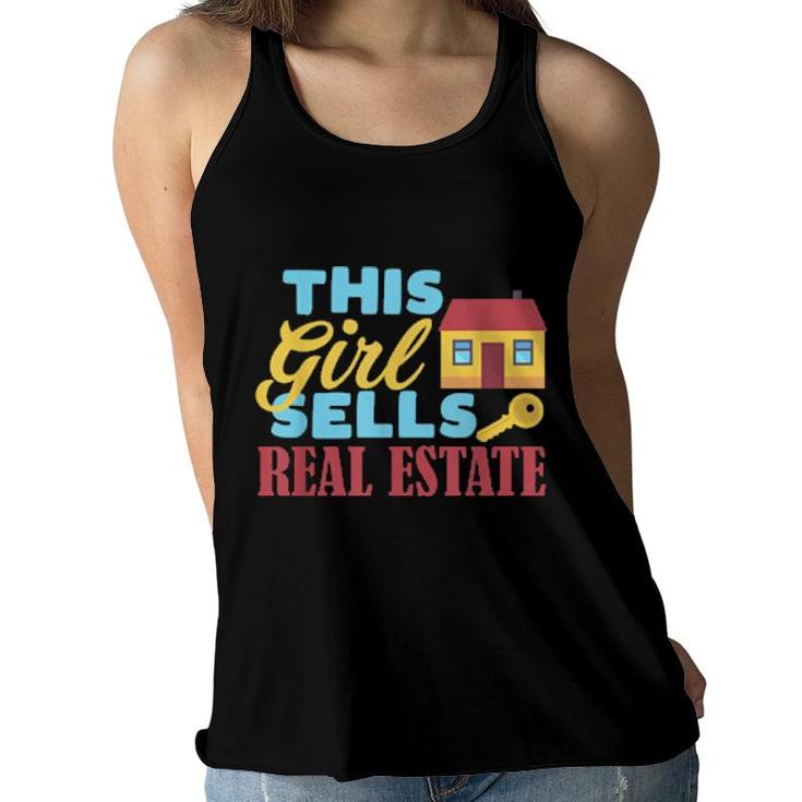 This Girl Sells Real Estate Novelty Designs  Women Flowy Tank