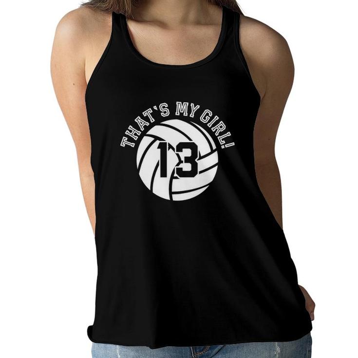 Unique That's My Girl 13 Volleyball Player Gifts Women Flowy Tank