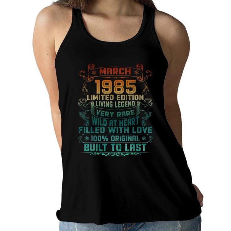 Vintage 37 Years Old March 1985 37Th Birthday Gift  Women Flowy Tank