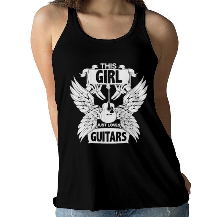 Womens Guitar And Girls Guitarist  Women Flowy Tank