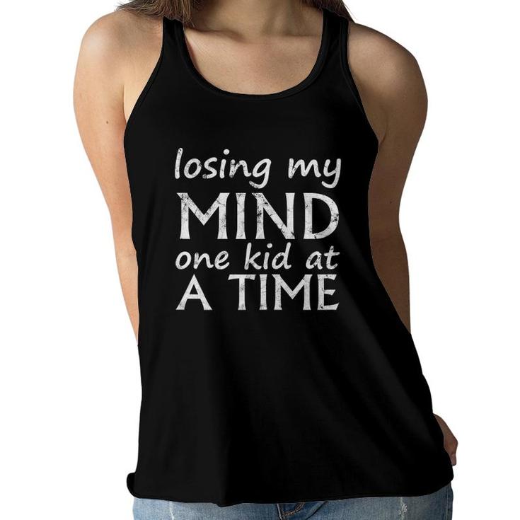 Womens Losing My Mind One Kid At A Time Women Flowy Tank