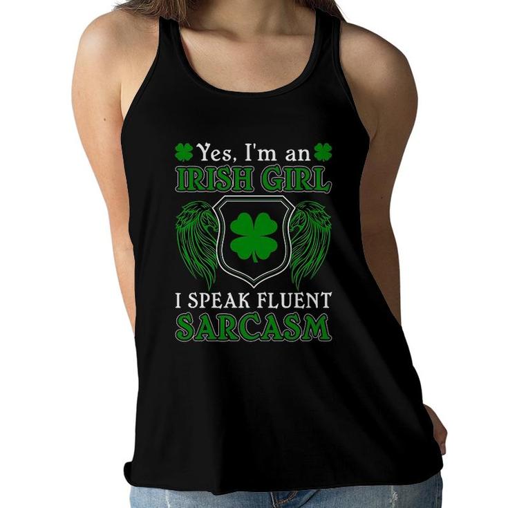 Yes I Am An Irish Girl Women Flowy Tank