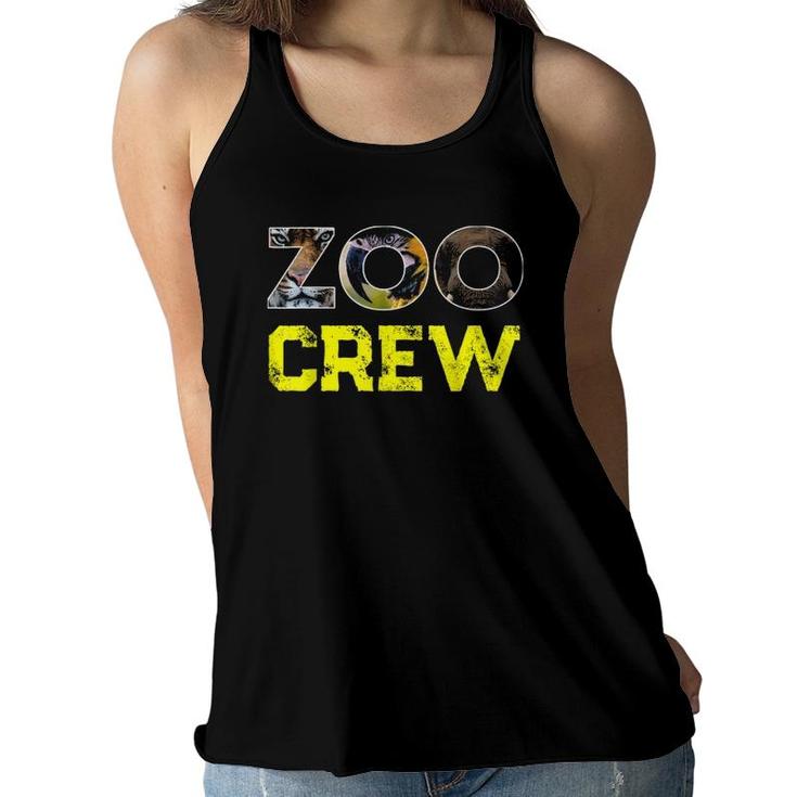 Zoo Crew Animal Design For Adults Or Kids Group Distressed Women Flowy Tank