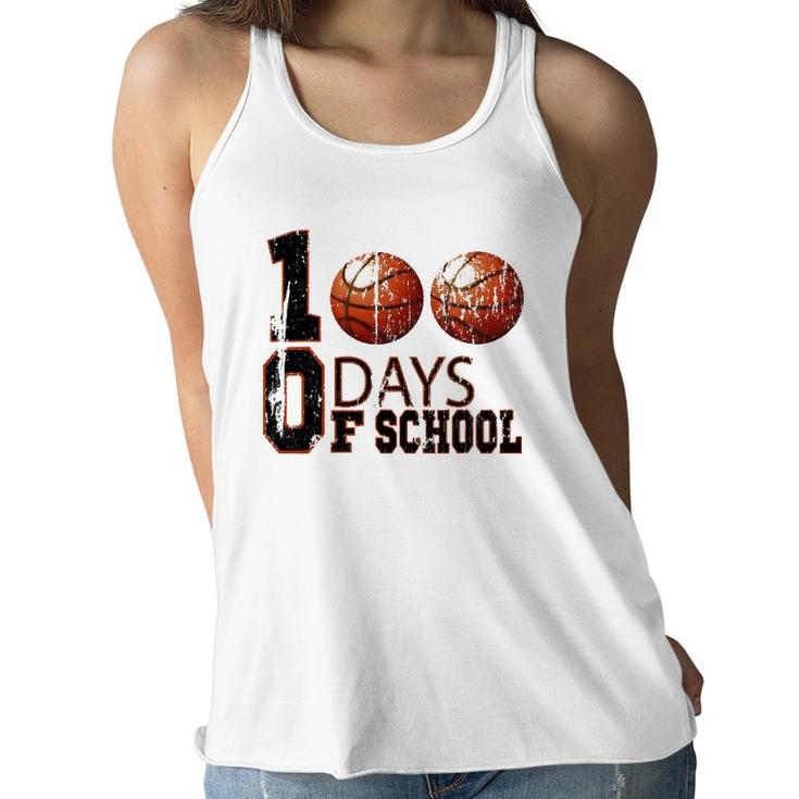 100Th Day Student Boy Girl 100 Days Of School Basketball Women Flowy Tank