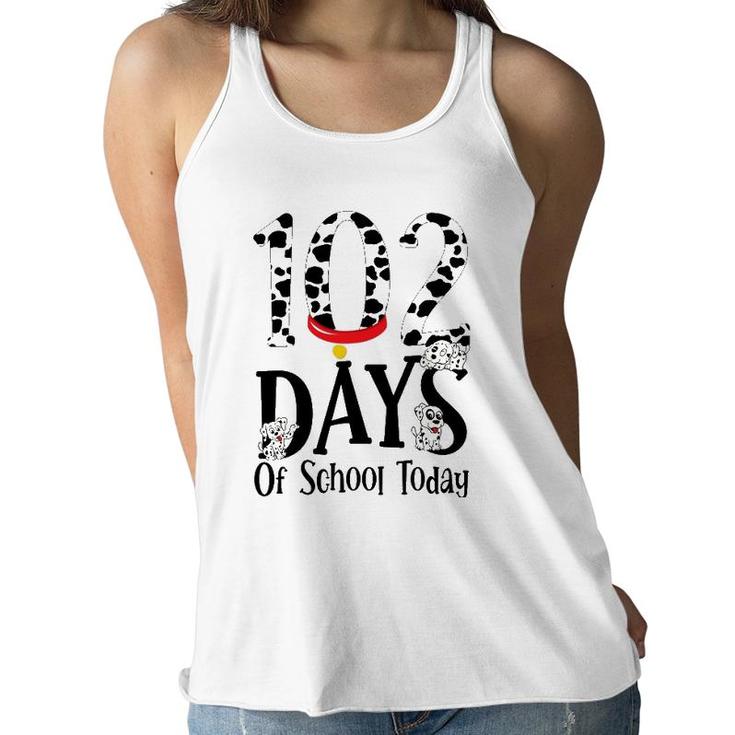 102 Days Of School Today Dalmatian Dog Boys Girls Kids Women Flowy Tank