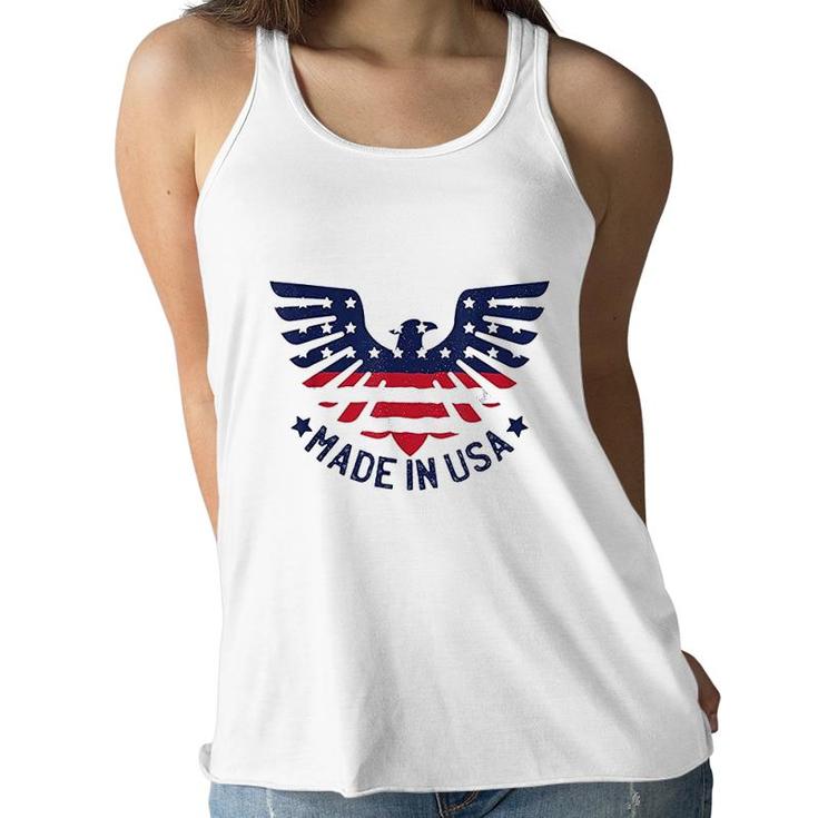 4th Patriotic Made In USA American Pride Eagle  Women Flowy Tank