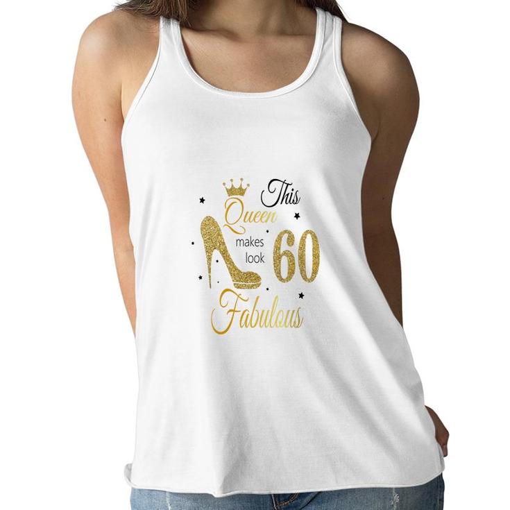 60 Gold With Black 60Th Birthday Women Flowy Tank