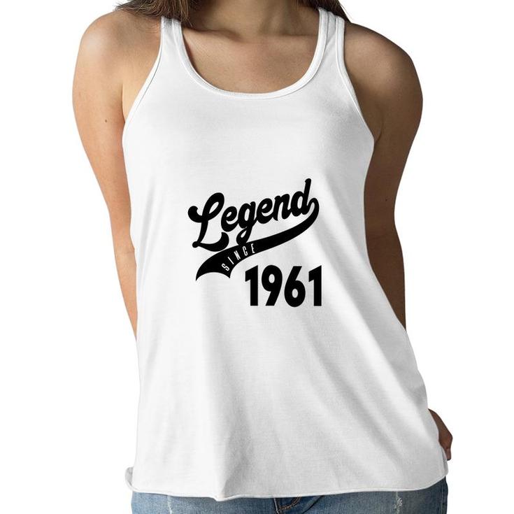 61Th Birthday Legend Since 1961 Happy Birthday Distressed Women Flowy Tank