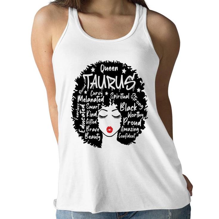 April Women Queen Taurus Black Strong Proud Women Birthday Women Flowy Tank