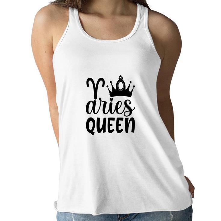 Aries Girl Black Crown For Cool Queen Black Art Birthday Gift Women Flowy Tank