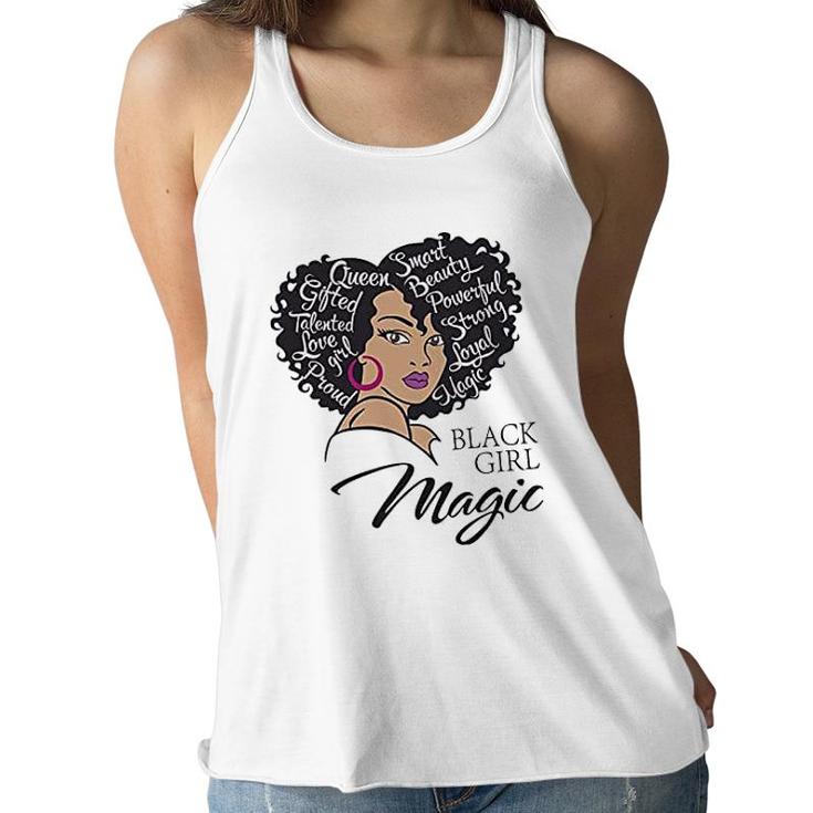 Black Girl Magic Afro Woman Girl Afro Queen Black Pride Gift Women Flowy Tank