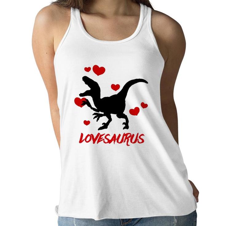 Dinosaur Valentine  Funny Valentines Day Gifts For Kids Women Flowy Tank