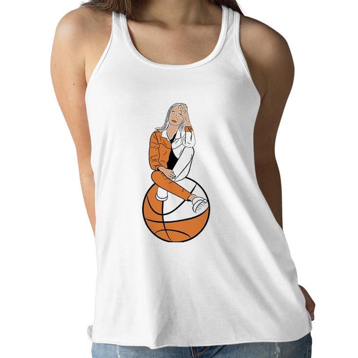 Elegant Girl Basketball Sport Lover Women Flowy Tank