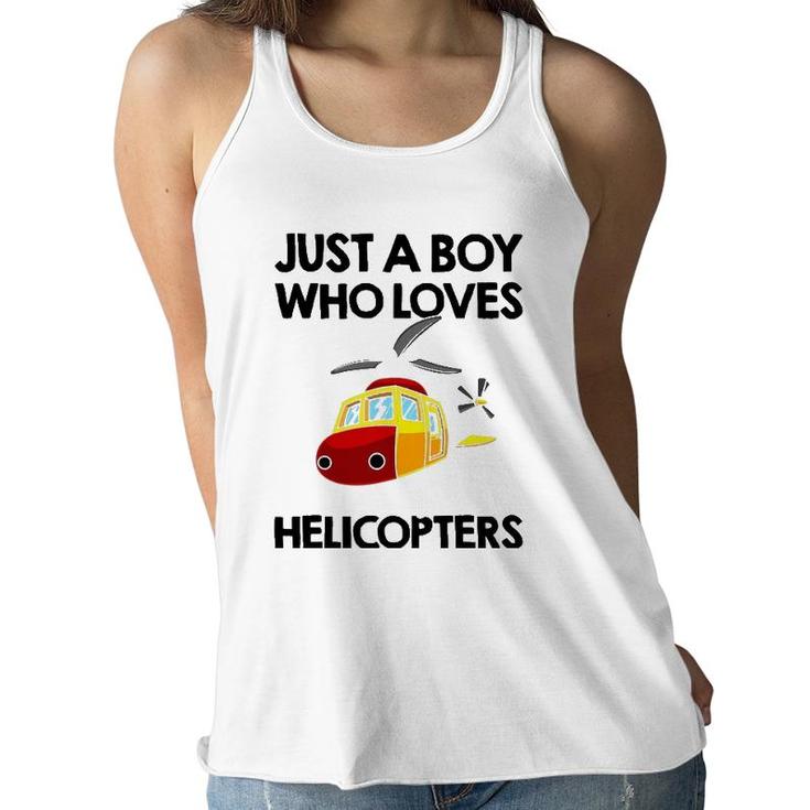 Funny Helicopter Gift Boys Toddler Kids Men Pilot Aviator Women Flowy Tank