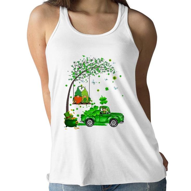 Funny Tractor Gnome Happy St Patrick's Day Men Women Kids Women Flowy Tank