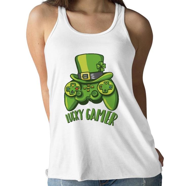 Irish Video Game Controller Boys Gamer St Patrick's Day  Women Flowy Tank