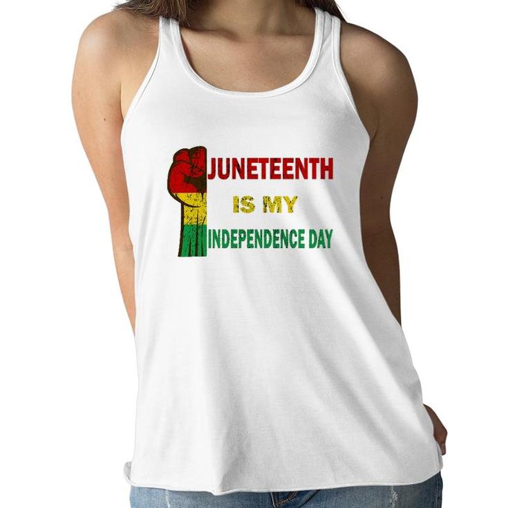 Juneteenth Is My Independence Day For Women Men Kids Vintage Women Flowy Tank