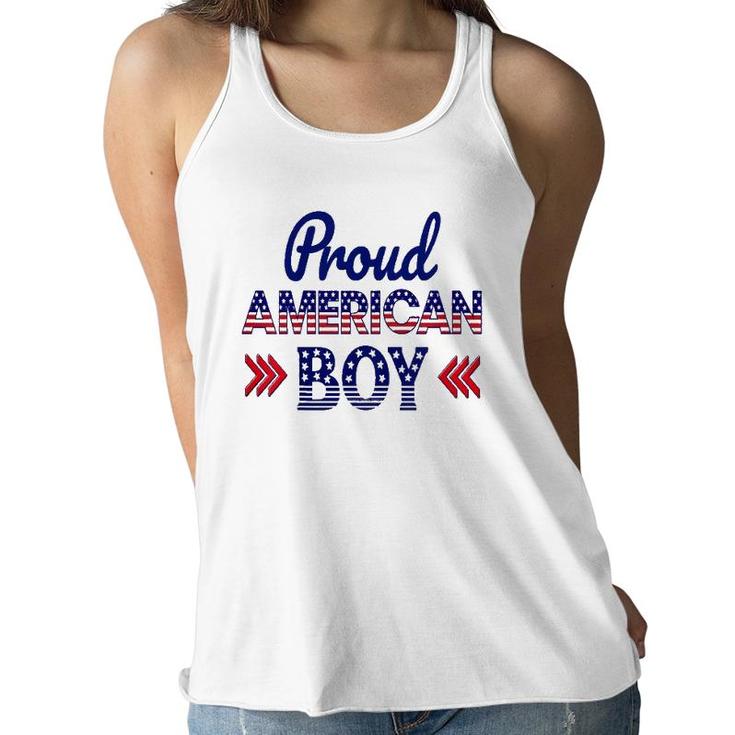 Kids 4Th Of July Patriotic Proud American Boy - Matching Family Women Flowy Tank