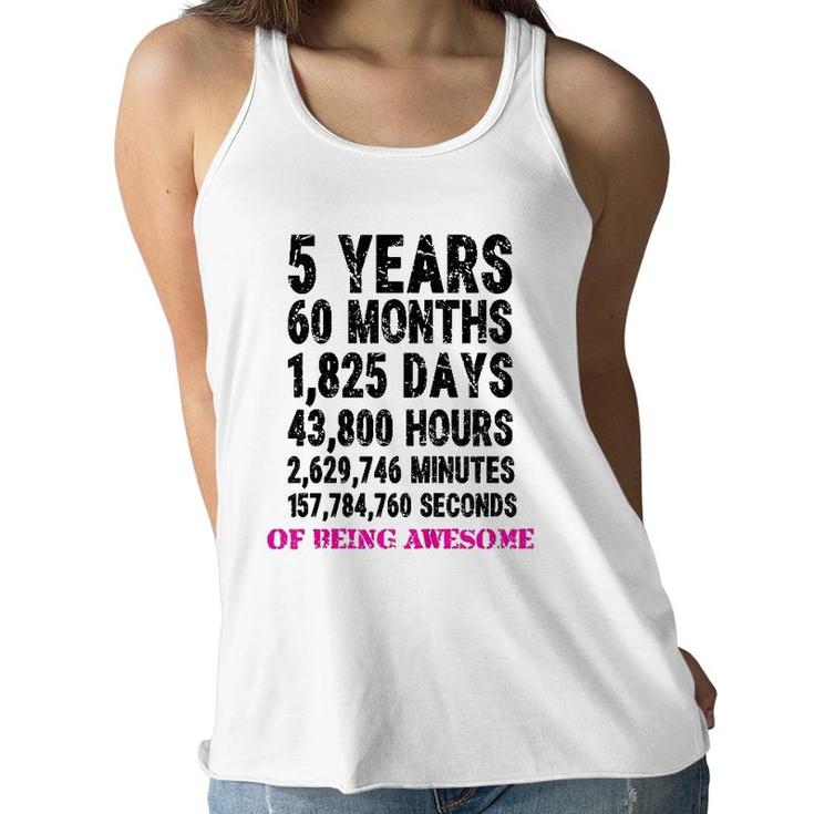 Kids 5 Years Of Being Awesome Women Flowy Tank