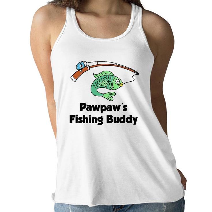 Kids Pawpaw's Fishing Buddy Grandson Or Granddaughter Fish Women Flowy Tank