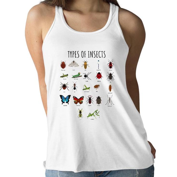 Kids Types Of Insects Bug Identification Science Tee Women Flowy Tank
