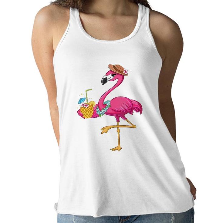 Pineapple S For Girl Women Pink Flamingo Lover Hawaii  Women Flowy Tank