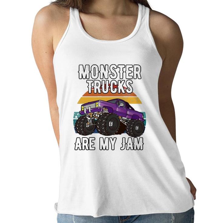 Vintage Monster Truck Are My Jam Boys Girls Birthday Gift Women Flowy Tank