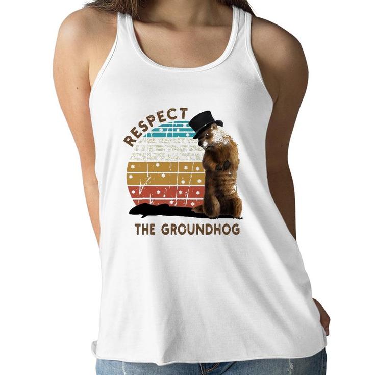 Vintage Respect The Groundhog Day Shadow For Men Women Kids Women Flowy Tank