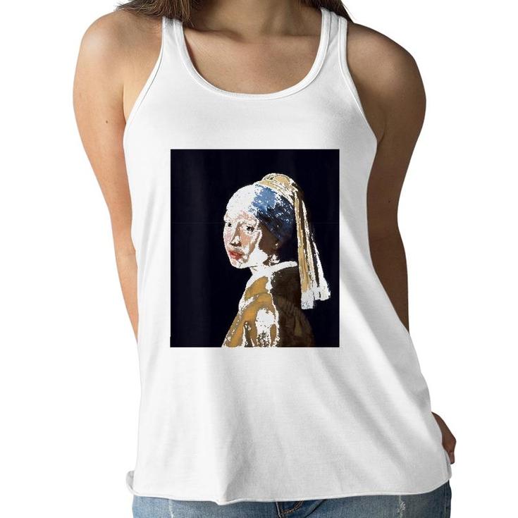 Womens Girl With A Pearl Earring By Johannes Vermeer Women Flowy Tank