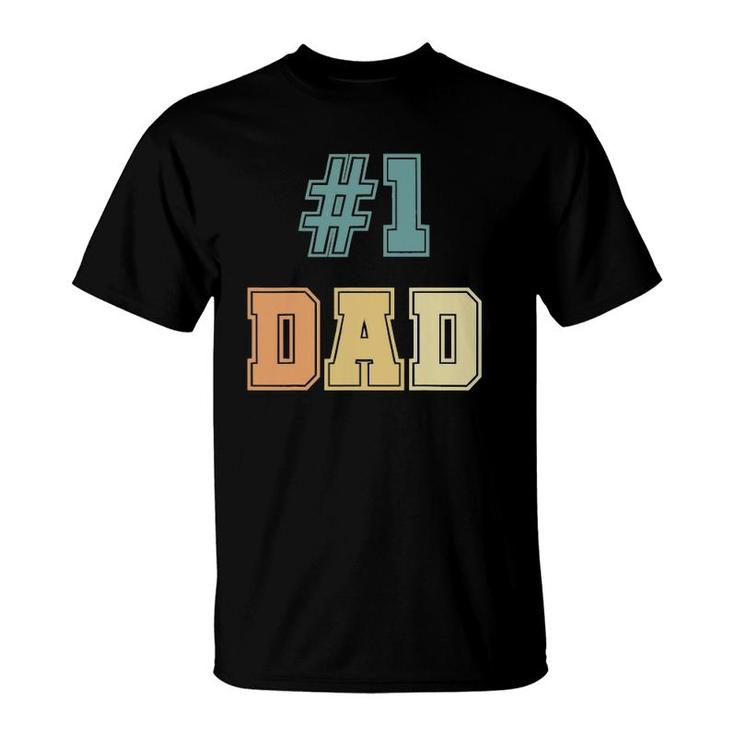 1 Dad Number One Dad Father's Day Vintage Style T-Shirt