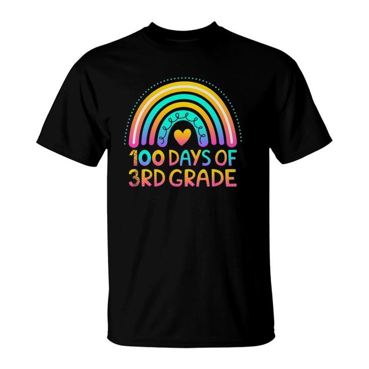 100 Days Of 3Rd Grade 100Th Day Of School Teacher Rainbow T-Shirt