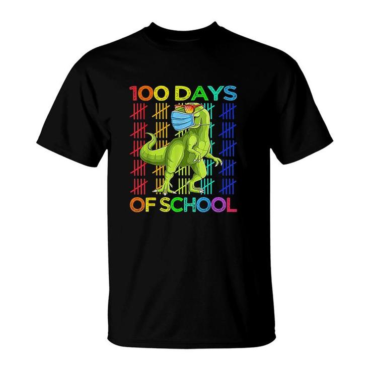 100 Days Of School Dinosaur Trex Wearing Smarter Kids  T-Shirt