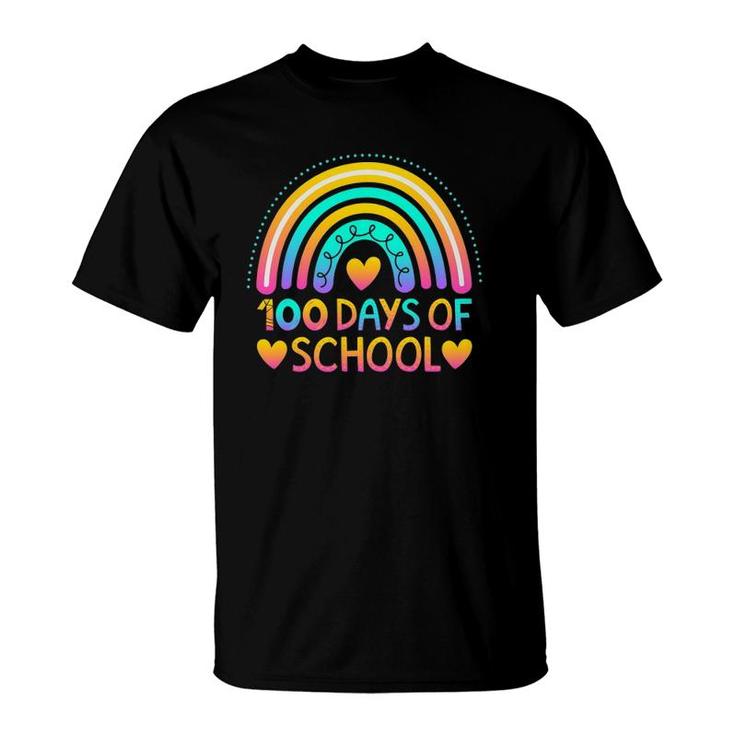 100 Days Of School Teacher Rainbow T-Shirt