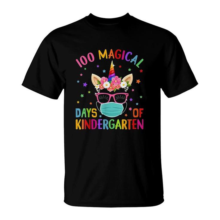 100 Magical Days Of Kindergarten School Unicorn Girl T-Shirt