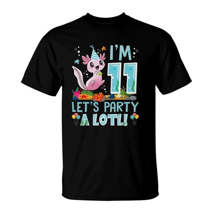 11 Years Old Axolotl Lover 11Th Birthday Party Boys Girls T-Shirt