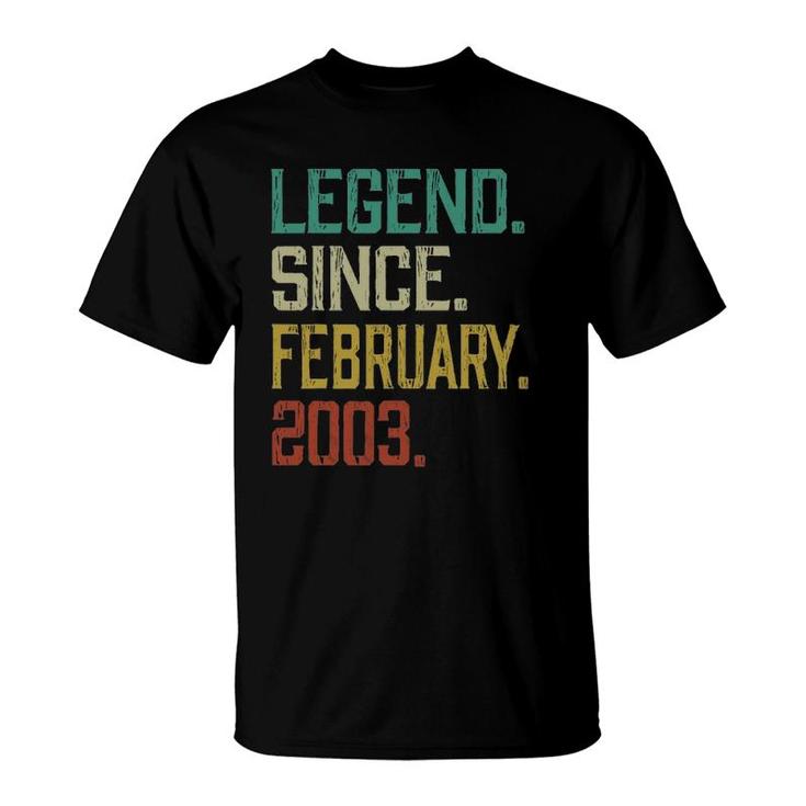 19Th Birthday 19 Years Old Legend Since February 2003 Ver2 T-Shirt